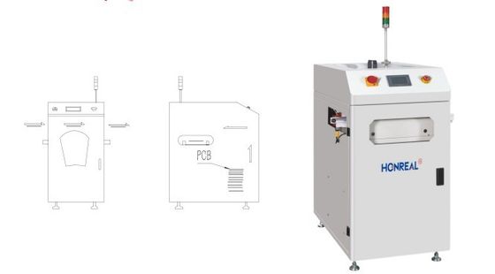 Automatische loader en losser van platte PCB's met SMEMA-signaal